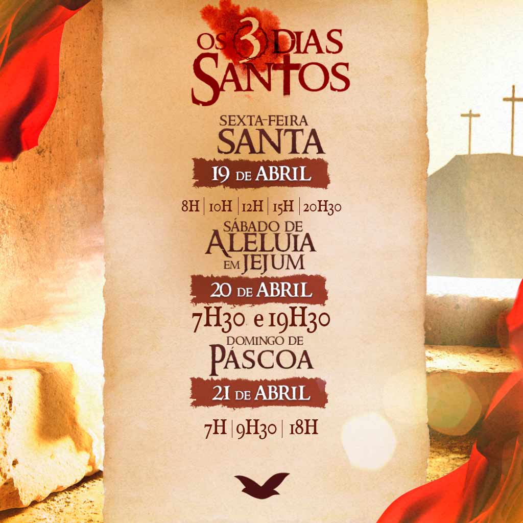 “Os 3 dias Santos” Semana Santa de 19 a 21 de abril Universal Japão
